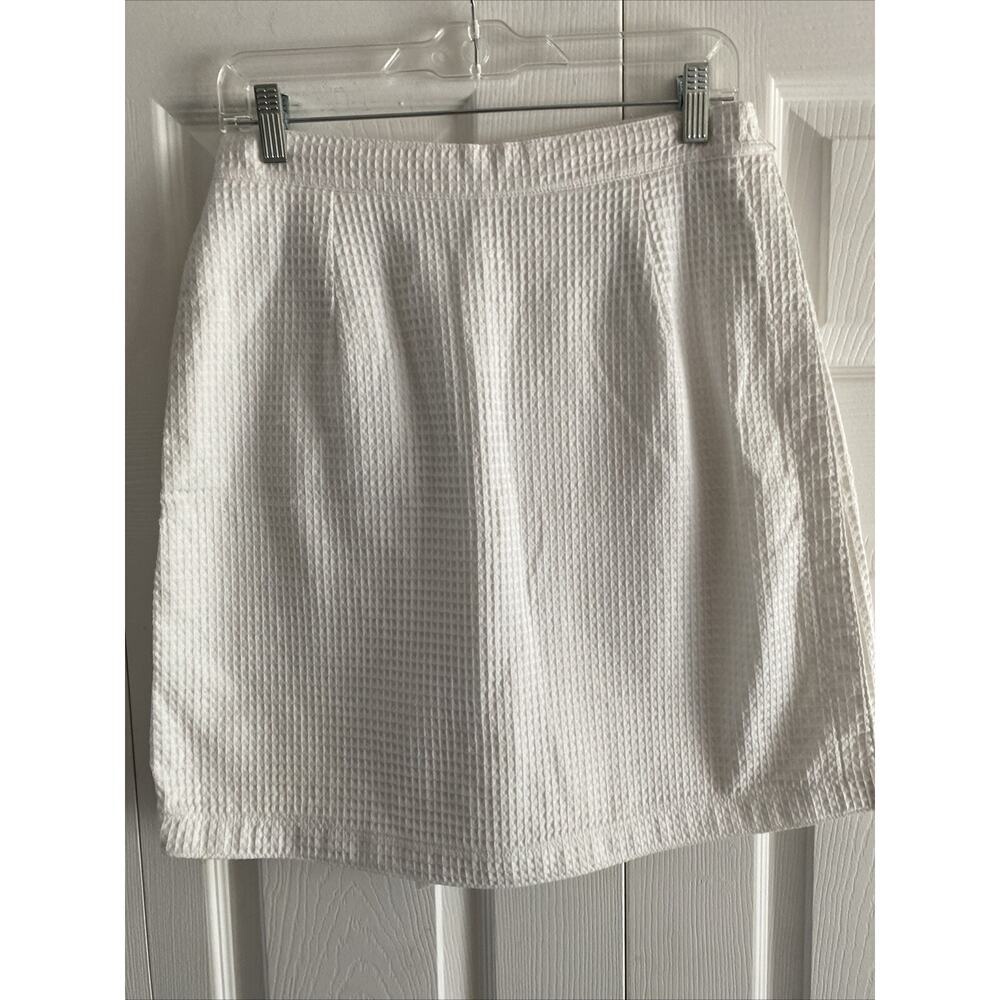 Elaine Benedict EB Naturally Skort Womens Size 8 White Waffle Weave Golf‎ Tennis